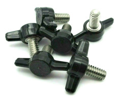 1/4″ X 3/4″ Thumb Screws Tee Wing Bolt HD Delrin Head SS thread 4 per package