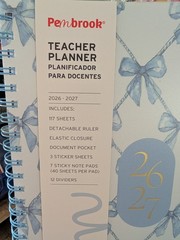 Pembrook 2026-2027 Teacher Planner Academic Calendar Blue Ribbon Bow New