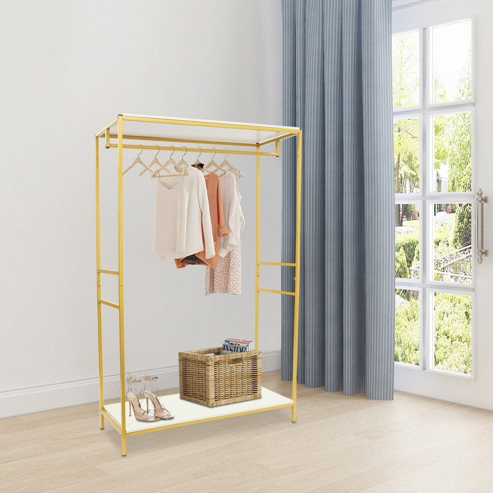 120*45*190cm Clothing Display Rack 20mm Square Tube Garment Rack For Shop & Home