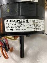 AO SMITH 1/15 HP AC MOTOR F42B49A23 115VAC 60HZ 1 PHASE 1000 RPM *NEW*