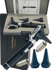 NEW PREMIUM LED BRIGHT LIGHT 4X Otoscope ENT Diagnostic Set + 2 FREE BULB