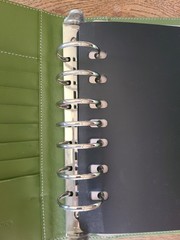 Franklin Covey ~ Green Classic Leather 7 Ring Planner ~ Excellent Pre-Owned