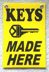 KEYS MADE HERE Coroplast SIGN with grommets 8″ X 12″