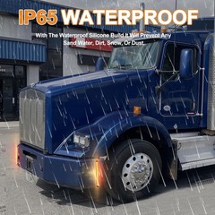 2Pcs 12″ Clear Lens Red/Amber LED Combo Dual Face Truck Semi Trailer Light Bars