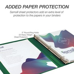 Samsill 0.5 Inch 3 Ring Binder, Economy Round Ring, Clear View 1-Pack, Green