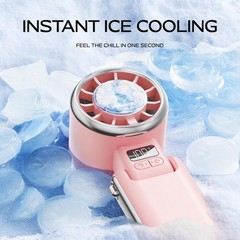 Portable Handheld Fan With Ice Cooling – 5 Gear High Speed Personal Turbo Fan