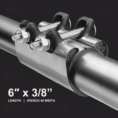 1/2 in. x 6 in. Long 2-Bolt IPS Pipe Repair Clamp, Stainless Steel