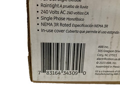 G.E. AC Disconnect 60 Amp 240V Outdoor Safety Switch TFN60RGFRCP