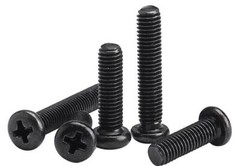 M2 M2.5 M3 M4 M5 Black Carbon Steel Phillips Cross Pan Head Machine Screws Bolts