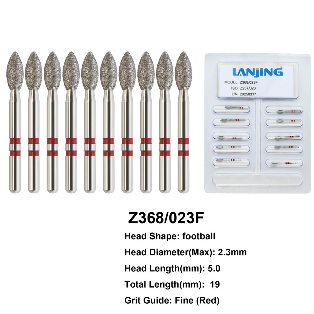 Dental Diamond Burs Zirconia Adjustment Football Ball Z368 High Speed Z379/023M