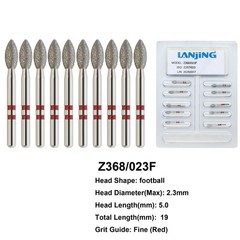 Dental Diamond Burs Zirconia Adjustment Football Ball Z368 High Speed Z379/023M