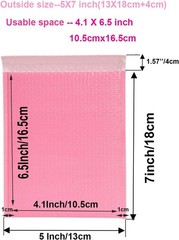 Small Poly Bubble Lined Mailers Padded 24 Pack 5×7 Inches 4 Colors Pink Green…