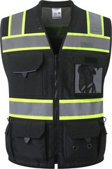 Hi-Vis Unisex Surveyor Safety Vest Heavy Duty PPE Inner Pockets ANSI/ISEA Com…