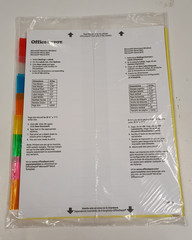 Office Depot Big-Tab Insertable 8-Tab Dividers 4-Sets Item 976-344