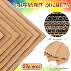 50 Pack Corrugated Cardboard Sheets Flat Hard Cardboard Inserts Back to School C