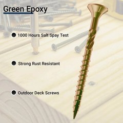 Deck Screws 3-1/2 Inch, #10 x 3-1/2, 5lb, 285Pcs Rust Resistant, Brown Epoxy Coa