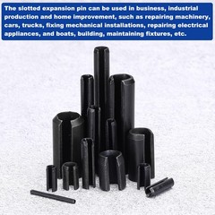 60Pcs Roll Pins 7/50 Inch(3.5mm) Dia. 1 Inch(25mm) Length 65Mn Steel, Black