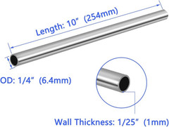 5 Pack 1/4 Inch OD 10 Inch Length 304 Stainless Steel Tube for Craft Hobby
