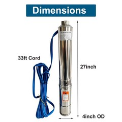 Manual Hand Water Pitcher Pump 33Ft Lift Stainless Steel Hand Well Pump Suction