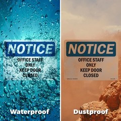 Office Staff Only Keep Door Closed OSHA Notice Sign Metal, Decal – 5 or 10 Pack