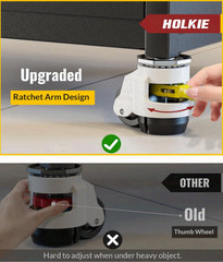 HOLKIE Set of 4 Leveling Stem Casters Retractable Wheels 2200LB Capacity