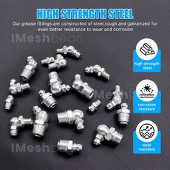 310pcs Metric & SAE Hydraulic Grease Fittings Grease Nipple Assortment Kit w/Box