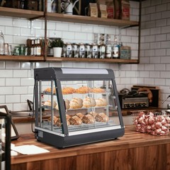 3 Tier 26″ Commercial Food Warm Display Countertop Hamburger Pizza Case Catering