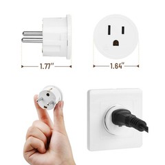 European Travel Plug Adapter Type E F for Europe Wall Outlet set 6 Pack