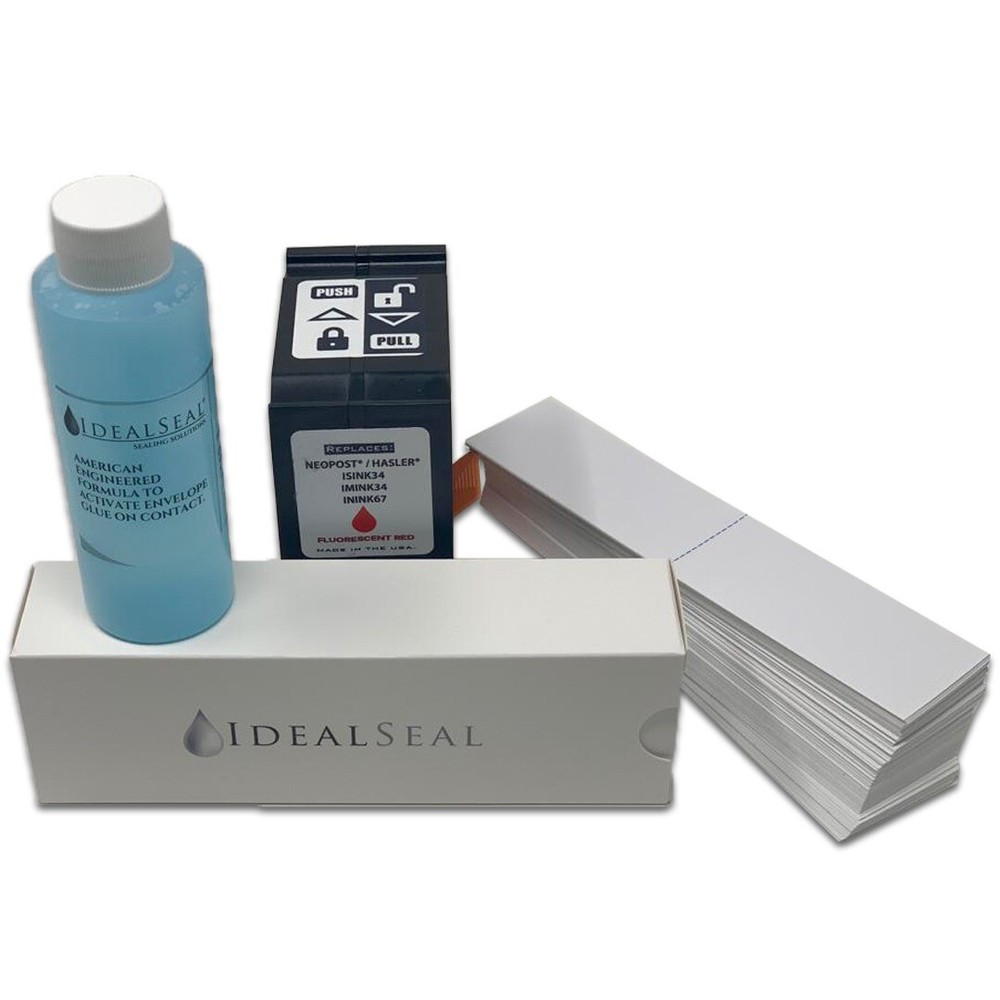 Red IMINK34 Ink Cartridge for Hasler, 4oz Solution Blue, Postage Tapes (8250)
