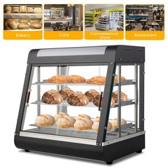 3 Tier 26″ Commercial Food Warm Display Countertop Hamburger Pizza Case Catering
