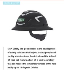 Msa V-Gard C1 Full Brim Vented Fas-Trac Type 1 Class C Thermal Barrier Glaregard