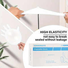 White Nitrile Disposable Gloves Powder & Latex Free Gloves for Kitchen Cooking H