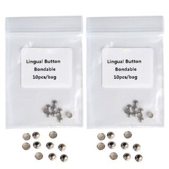 Botones linguales ortodoncia dental Base de malla rectangular redonda Bondable