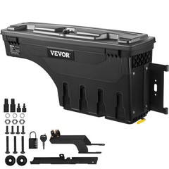 Truck Bed Storage Box, Lockable with Password Padlock, 6.6 Gal/25 L ABS Wheel We