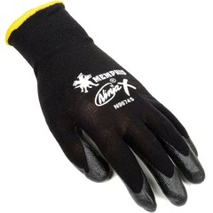 Ninja X Bi-Polymer Coated Palm Gloves Black Large 1 Pair
