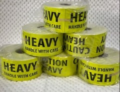 Heavy Handle With Care Shipping Labels (1 Roll) Bright -Fluorescent