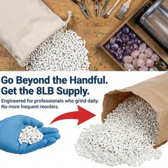 Hiceeden 8 Pounds Rock Tumbling Filler Media, 1/5″ x 2/5″ x 2/5″, White