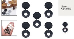 50 Pcs Black Plastic Hinged Screw Cover Caps for Sleek Finish on Projects