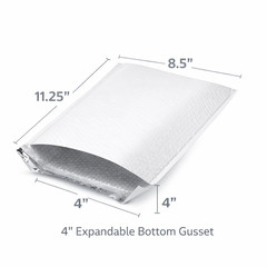 75 Expandable Poly Bubble Mailers # 2 8.5×11.25 4in Gusset 7/64 Padded