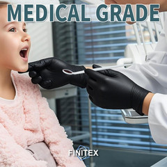 FINITEX – Black Nitrile Disposable Gloves, 5Mil, Powder-Free, Medical Exam Latex