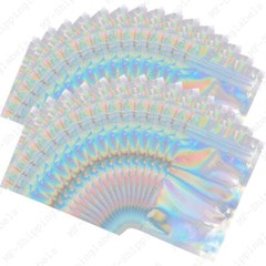 Smell Proof Mylar Holographic Bags Foil Pouch Resealable Clear Zip Food Storage