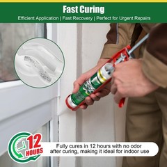 12 Pack Clear Silicone Caulk 10.1 oz – Waterproof Adhesive for Home, RV, Auto, B