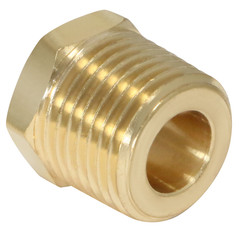 1) 1/2″ MALE X FEMALE 1/4″ NPT PIPE THREAD HEX REDUCER BUSHING – LEAD FREE BRASS