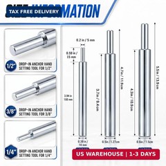 Hicarer 3 Pcs Drop in Anchor Tool Concrete Wall Anchors Expansion Anchors Apply