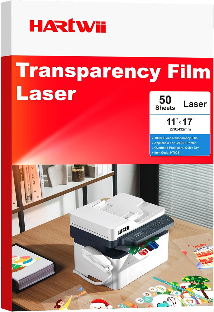Laser Transparency Film 50 Sheets 11 X 17 Inche Clear Overhead Projector Film…