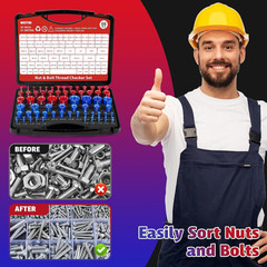 66 Pcs Thread Checker Nut and Bolt Thread Checker Set with 35 Inch and 31 Metric