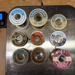 Lot of Solder Spools Over 2 Pounds! Various Sizes 9 Rolls Used