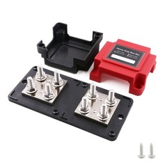 Heavy Duty Copper Bus Bars 12V-48V 400A Power Distribution Block, 8X M8 Terminal