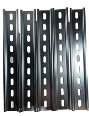 1 Piece DIN Rail Slotted Zinc Plated Steel RoHS 12″ Inches Long 35mm 7.5mm T&G
