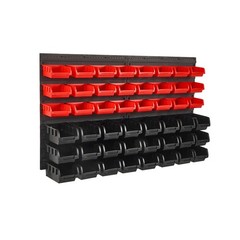 VEVOR Wall Mounted Storage Bins Small Parts Organizer Garage Tool Rack 48 Bins